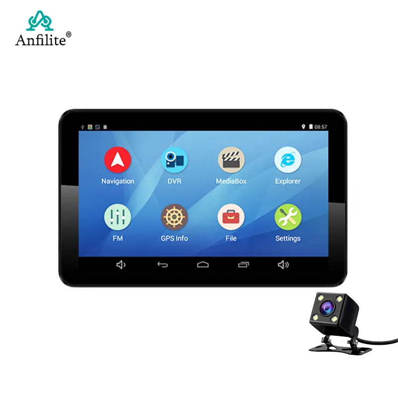 7 Inch GPS Navigation Car GPS Navigation System with Touch Screen 16GB Memory Lifetime Map Update Dash Cam