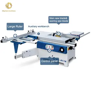 1600Mm Push Table 45 Degree Cutting Small Woodworking Precision Panel Saw Woodworking Sliding Table Saw