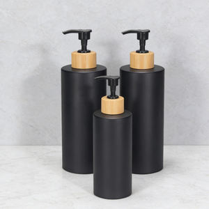 ขวดปั๊มพลาสติกแบบเติมได้สุดหรูพร้อมปลอกไม้ไผ่ธรรมชาติสำหรับบรรจุภัณฑ์แชมพูและครีมนวดผม - Product Image 5