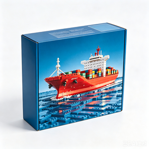 Set de Bloques de Construcción de Buque Portacontenedores, Modelo de Ensamblaje DIY, Juguete para Niños Mayores, Decoración de Escritorio, Regalo de Cumpleaños - Product Image 3