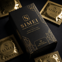 Boîte d'emballage personnalisée pour préservatifs, boîte rigide de luxe pour envoi postal aérien avec logo en feuille d'or, boîtes d'emballage en gros