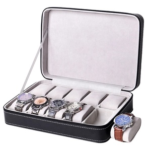 Cajón automático de almacenamiento de enrollador de reloj con ranuras de madera de órbita negra de alta calidad, cajas de joyería de diseño de patente 3 en 1 stock/ - Product Image 1