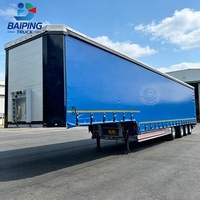 Semi-remorque à rideaux latéraux 4 essieux 40T 13,6m pour le transport de marchandises