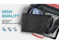 Sac de voyage pliable 54 pouces en non-tissé pour costume et chaussures, avec compartiment à chaussures, anti-plis, couleur noire, pour homme