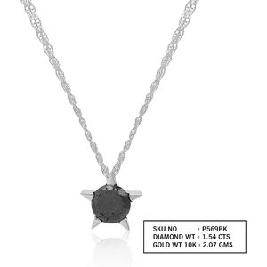 จี้เพชรดำทรงดาวเจียระไนแบบธรรมชาติ Jewelspaark สร้อยคอเงินแท้ชุบทอง สี H-I ดีไซน์ทันสมัยสำหรับผู้หญิง สวมใส่ได้ทุกวัน - Product Image 3
