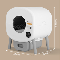Bac à litière autonettoyant pour chat 65L, toilette automatique intelligente pour chat avec contrôle par application, anti-éclaboussures, nettoyage à une touche pour chats d'intérieur