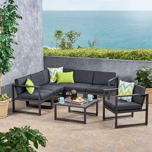 individualisierte vierteilige patio-/gartenmöbel für den außenbereich schwarz überdachte patio-/aluminiummöbel