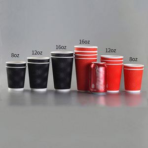 Vasos de Papel Ecológicos Personalizados para Café, Vasos Desechables de Papel con Pared Ondulada, Tapa para Vasos de Café, Vasos de Papel de Doble Pared para Café y Té de Burbujas - Product Image 3
