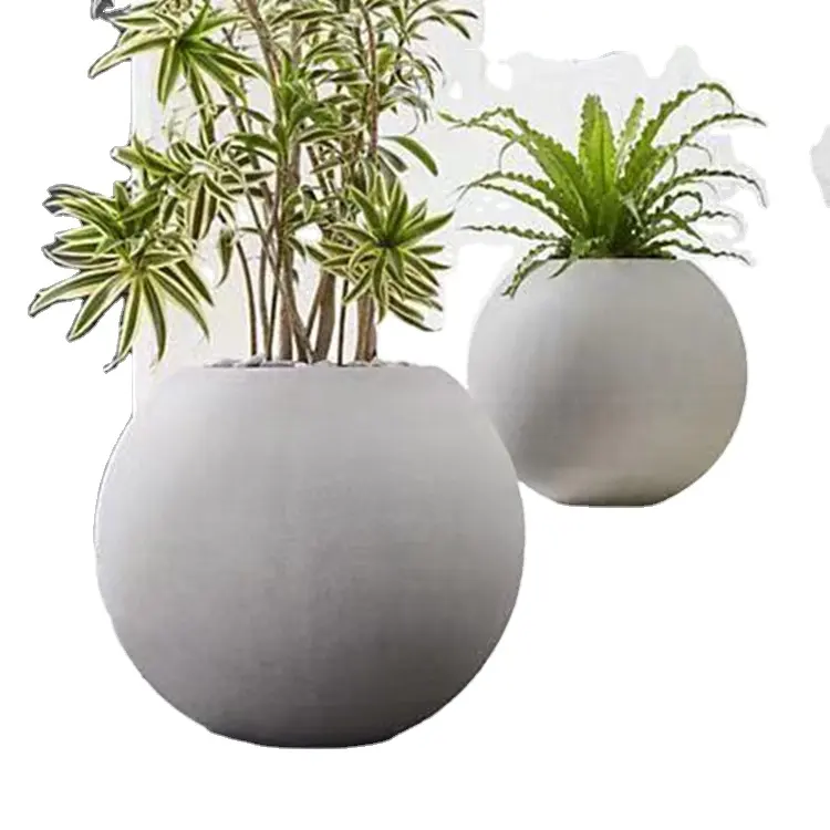 Creative spherical design outdoor garden planter plant pots nordic leisure indoor flowerpot fiberglass flower pot