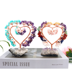 Wholesale Natural Healing Stone Heart-shaped Crystal <b>Tree</b> Gravel Gemstone Crystal Money <b>Tree</b> for Decoration - Product Image 3