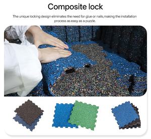 滑り止め 防音 ゴム製 フロアマット パッチワーク 室内用 ラバー ジョイント フローリング 家庭用・ジム用 ゴム床 - Product Image 2