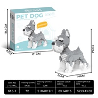 Bloques de Construcción Mini de Moda al por Mayor, Modelo de Juguete de Perro Corgi, Dachshund, Schnauzer, Plástico ABS, Escala 1:1, 40 Piezas, Ladrillos Mágicos de Diamante