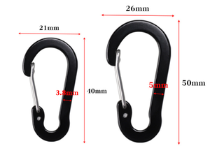 Mosquetón <span class=keywords><strong>Pequeño</strong></span> Ovalado Plano de Aluminio Anodizado Negro de 4cm 5cm con Forma de Calabaza y Cierre de Resorte - Product Image 3