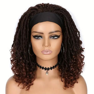 Perruques Afro Bouclées Yaki Longues avec Bandeau, 100% Fibre Haute Température, <span class=keywords><strong>Cheveux</strong></span> Classiques Ondulés et Volumineux, Sans Colle - Product Image 3