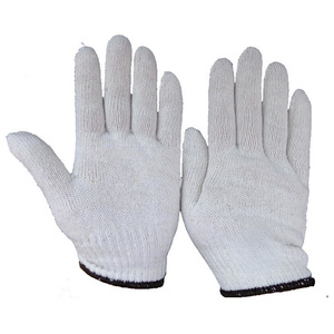 Gants de travail en coton 400g Blanc abat-jour avec bordure noire Résistants à l'abrasion Gants de sécurité multi-usages non jetables - Product Image 1