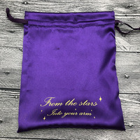 Sac à chaussures de danse en satin avec cordon de serrage, impression de logo personnalisée acceptée