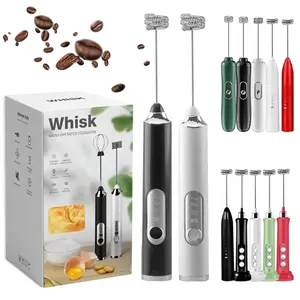 Electric Milk Frother Custom Portable Hand Mixer Foam Lattes Coffee Handheld Usb Rechargeable Automatic Milk Frother With Stand