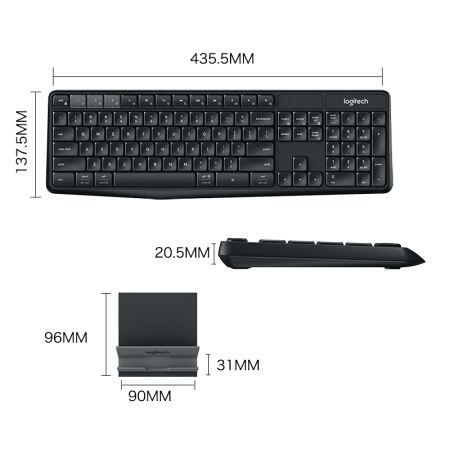 Logitech K375s Multi Device Wireless Keyboard 2.4GHz  24 Month Battery Spill Resistant with Phone Stand for PC