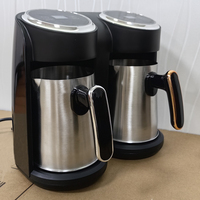 Chaudière à café électrique, machine à café turque, cafetière automatique à double tasse en acier inoxydable