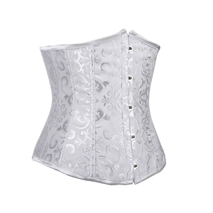 Delle donne 24 In Acciaio Disossato Raso Underbust Formazione Della Vita del <span class=keywords><strong>Corsetto</strong></span> Del Broccato - Product Image 4