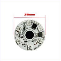 Plaques de circuit imprimé LED RGB 12V avec télécommande IR 24 touches, diamètre 38 mm, rondes, pour lampes de nuit 3D DIY, lampes de table lune