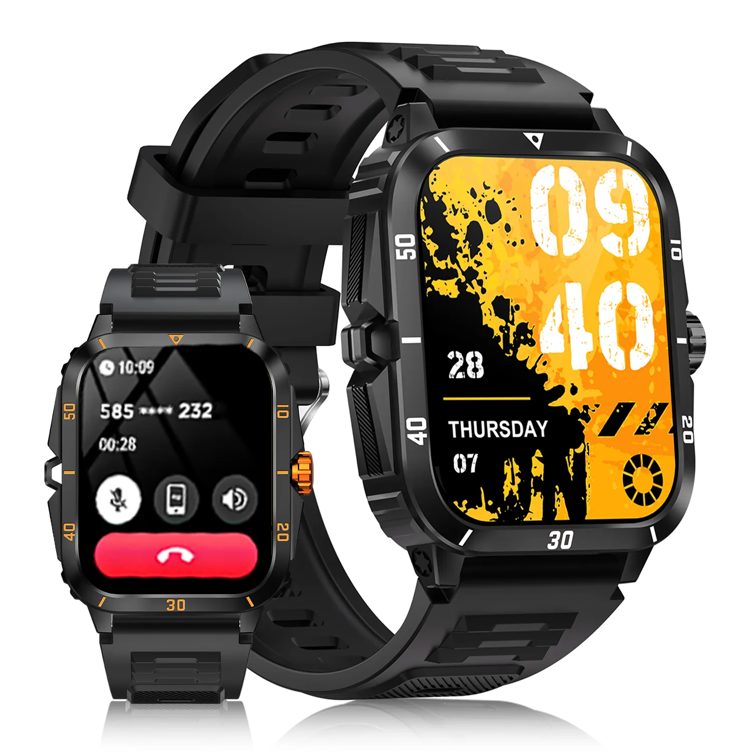 Amoled V71 스마트 시계 최신 BT 전화 실제 심박수 혈액 산소 모니터 Smartwatch 2024