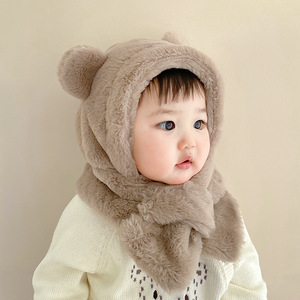 Mttuzg — chapeau de Protection contre le froid pour bébé, une pièce, couvre-oreilles épais, ensemble écharpe, couleur unie, chapeau chauffant, couvre-oreilles pour enfants - Product Image 3