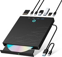 USB3.0/TYPE-C 7-in-1 Multi-function External DVD Drive Dvd-rw Burner CD Reader Optical Drive for CD/DVD Recorder SD/TF Card