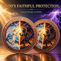 Pièce de monnaie religieuse Jésus en cuivre pur 999 de 1 oz, relief 3D, couleur UV, effet proof-like, symbole de l'espoir et de l'amour divin, artisanat métallique artistique