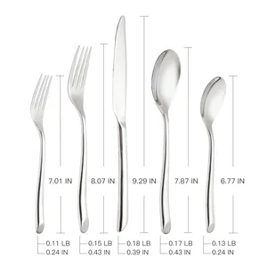 High Quality 18/10 Stainless Steel Cutlery Business Gifts Vertical Table Knife Fork Spoon For Restaurant Silver Tableware Set
