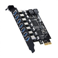Tarjeta Adaptadora USB3.2 GEN1 5Gbps, Expansión de 7 Puertos, RENESAS Tercera Generación para Control D720201