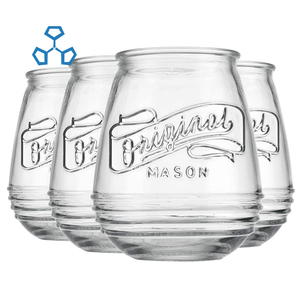 Gobelet en verre Glavers Ensemble de 4 verres à boire Authentique Artisanal-Made Vintage Pumpkin Mason Elegant 20 Oz Placage Mug - Product Image 6