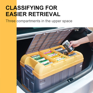 Caja de almacenamiento para <span class=keywords><strong>maletero</strong></span> de coche, viaje al aire libre, Camping, 70L, contenedor de almacenamiento de gran capacidad, caja de almacenamiento plegable, accesorios interiores - Product Image 3