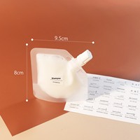 Sacs de voyage PE à fermeture éclair pour liquides, jetables et portables, pour savon liquide, shampoing, gel douche, cosmétiques et soins personnels