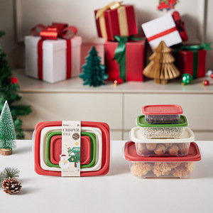 Caja de sellado de alimentos transparente de gran capacidad, refrigerador de cocina de mantenimiento fresco de Navidad, almacenamiento de frutas y verduras, ocasión de fiesta - Product Image 3