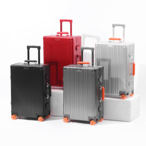 All Aluminum Alloy Carry on <strong>Suitcase</strong> Leather Handle Travel Case Bags Rolling <strong>Suitcases</strong> Luggage with Spinner Wheel TSA <strong>Lock</strong> - Product Image 2