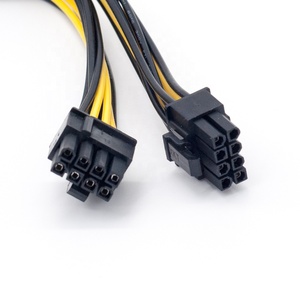 Adattatore HOLLY PCI-Express 8 Pin Dual 8 (6+2) Pin, Cavo di Alimentazione in PVC e Rame da 20cm per Schede Video, Nero/Giallo, Conforme RoHS - Product Image 4