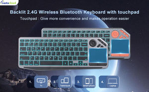 Clavier sans fil Awireless 2022, nouvelle arrivée, haute qualité, meilleur clavier sans fil USB C RGB à profil bas avec pavé tactile pour Smart TV - Product Image 2