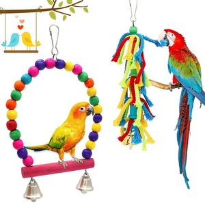 Birds Swing <strong>Toys</strong>, <strong>Parrots</strong> Chewing Hanging Perches with Bells <strong>Toys</strong> for Love Birds Budgie Macaws Cockatiels Parakeets African <strong>Grey</strong> - Product Image 2