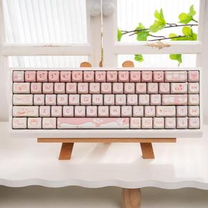 คีย์บอร์ดกลไกแบบสามโหมด M68 หลายรุ่น คีย์แคปการ์ตูน MOG/Mao ไฟ RGB ปรับแต่งได้ สำหรับสาวๆ ใช้ในออฟฟิศ - Product Image 3