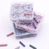 Bandes de ponçage pour ongles avec logo personnalisé, boîte de 100 pièces, mandrin de manucure, embouts de ponçage pour ongles, grains 180 et 240, 100 bandes de ponçage Zebra blanches roses
