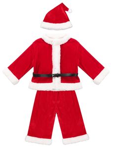 Baby Santa Claus Costumes Girls Velvet Dress With Hat <strong>Outfits</strong> Boys Tops With Pants Belt Hat Set for Christmas Party Holiday - Product Image 3