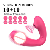 2-in-1 Saug-Vibrator mit 10 Saug- und Vibrationsmodi für Brustwarzen-, Vaginal- und Klitorisstimulation für Solo-, Lesben- und Paarverwendung