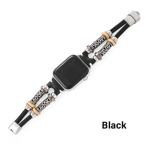 Applicable <span class=keywords><strong>pour</strong></span> <span class=keywords><strong>Apple</strong></span> <span class=keywords><strong>Watch</strong></span> 7 38/40/42/44/41/45mm Bracelet de montre Bracelet de style ethnique Bracelet en cuir - Product Image 1
