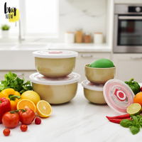 Lot de quatre couvercles classiques en coque de riz pour conservation alimentaire, résistants à la chaleur, compatibles micro-ondes, grande capacité, ustensiles de cuisine