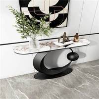 Table d'entrée en métal Rock Board personnalisable, style moderne, simple, luxe léger, table d'appoint demi-table, bande décorative artistique