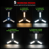 Lampe de travail LED portable étanche à 5 modes, orientable à 180 degrés, magnétique, pour mécaniciens automobiles, directement de l'usine