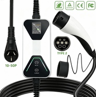 Chargeur de voiture électrique portable 7KW Type 1 avec prises NEMA 5-15P/10-50P, câble de 5m, chargeur de voiture électrique compact pour la maison