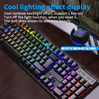 Regenboog-achtergrondverlichting, morsbestendig, programmeerbaar membraanbedraad gaming-toetsenbord, USB-interface, volledige grootte voor computer/desktop