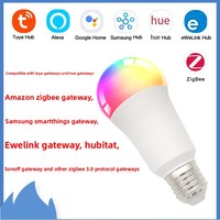 Bombilla Inteligente Tuya Zigbee de 7W, Impermeable, de Plástico y Aluminio, Regulable, con Cambio de Color, Control Remoto, Compatible con Alexa, Google Home y la Aplicación del Hogar